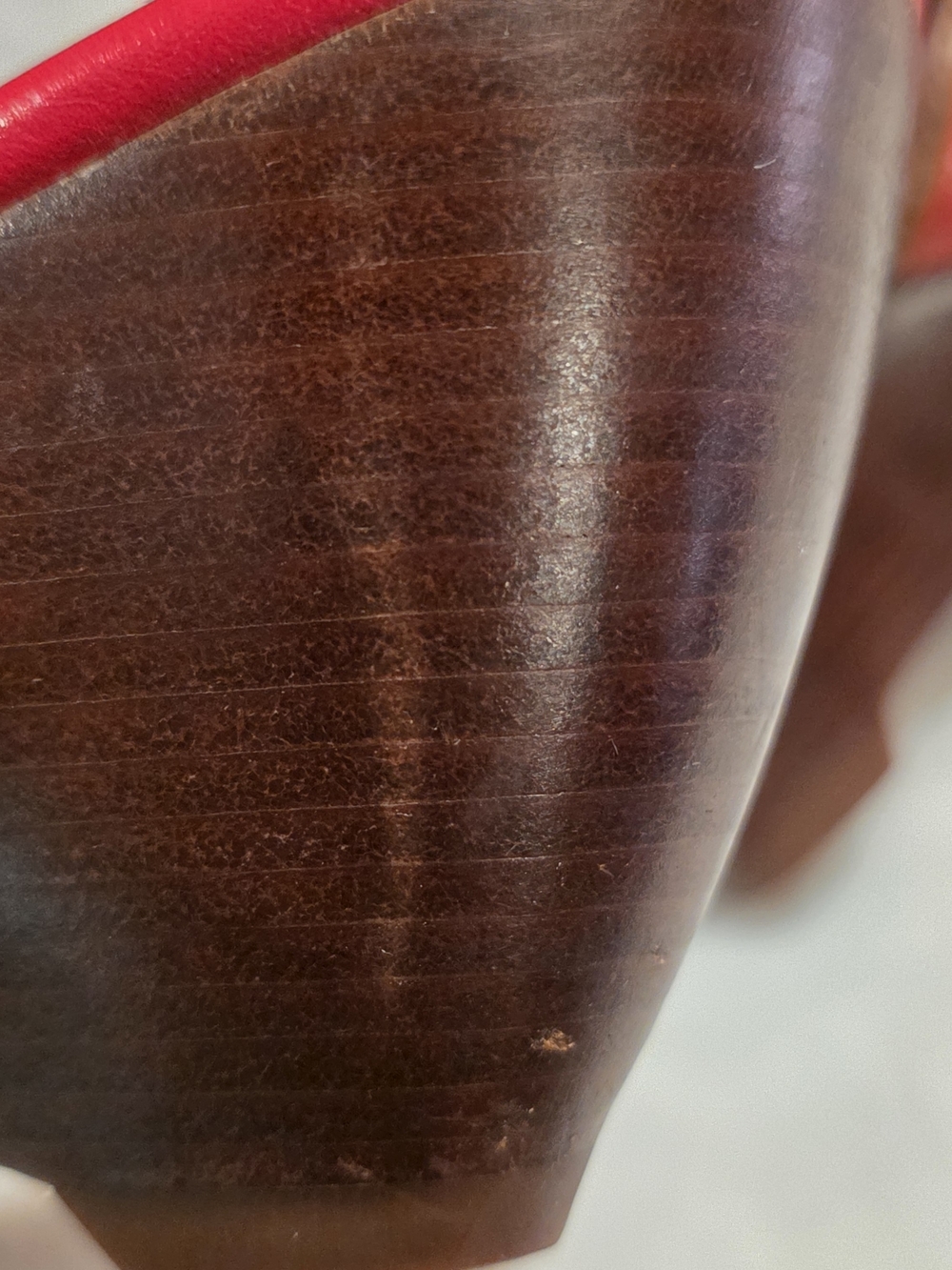 Cole Haan Red Thong Sandals with Brown Accent Straps and Stud Details - Picture 10 of 16